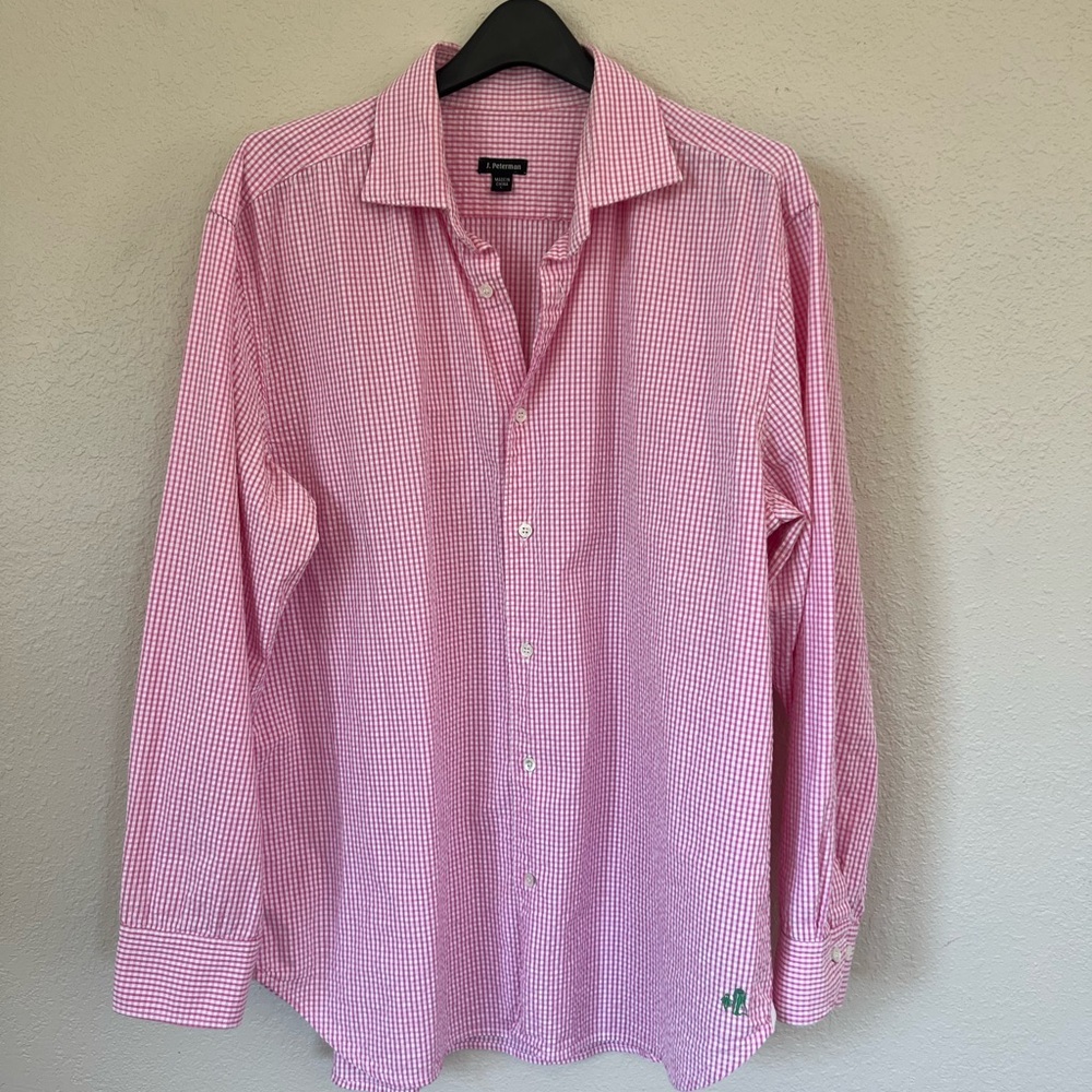 J. Peterman Pink Casual Shirt Cotton; Lots of neat details